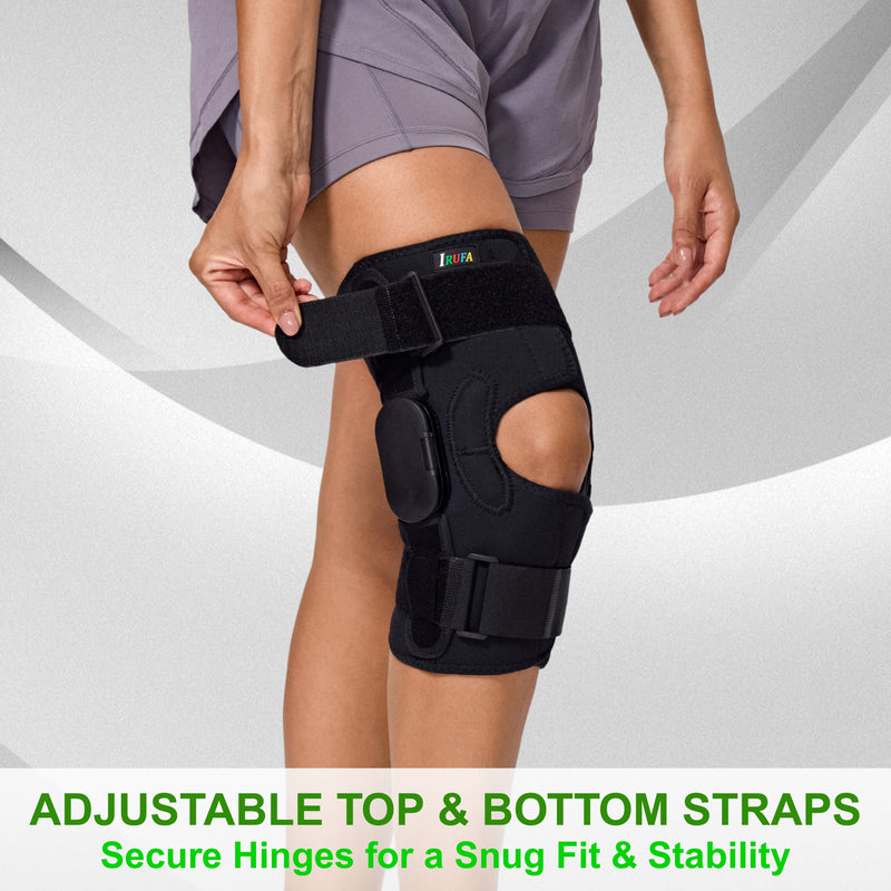 【KN-OS-23 ROM3】Spacer Fabric ROM Hinged Knee Wrap with Adjustable Straps