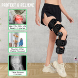 【KN-ROM-A11】Spacer Fabric Carbon Fiber ROM Knee Brace with Quick Release Buckle Straps