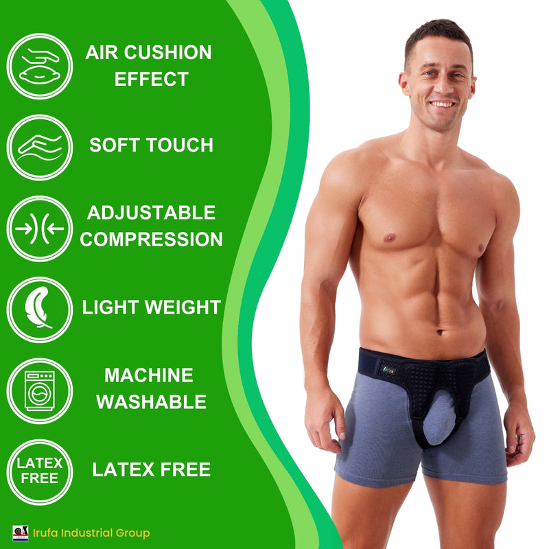 【HB-SF-201 LEFT & RIGHT】Left & Right Side Spacer Fabric Inguinal Groin Hernia Belts for Men