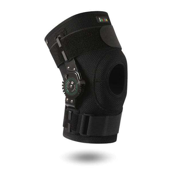 【KN-SF-15 ROM1】Spacer Fabric ROM Hinged Knee Sleeve with Adjustable Straps