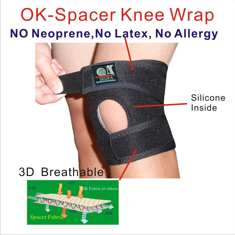 Irufa ,KN-OS-17,Medical Grade,3D Breathable Elastic Fabric 6.5 Inch Width Knee Brace