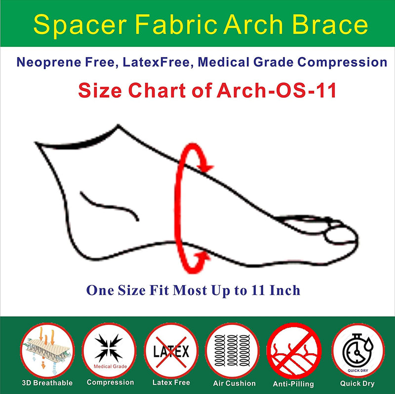 IRUFA, Arch-OS-11,3D Breathable Elastic Fabric Plantar Fasciitis Compression Arch Support
