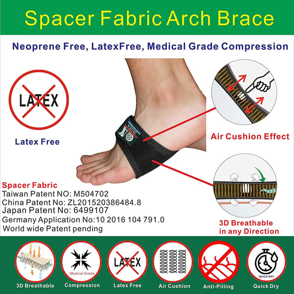 IRUFA, Arch-OS-11,3D Breathable Elastic Fabric Plantar Fasciitis Compression Arch Support